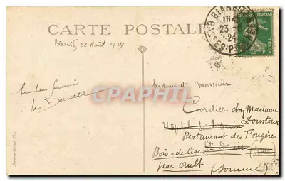 Biarritz, Un rincón pintoresco de la Playa — Editor ESP, n° 19 — Reverso