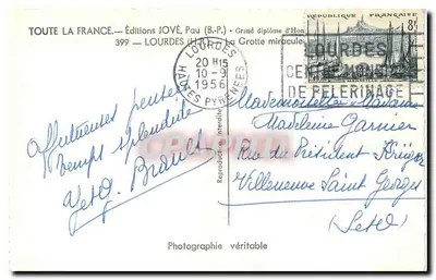 Jaskinia Lourdes — Pielgrzymka — Wydawnictwo JOVÉ, Pau — Rewers