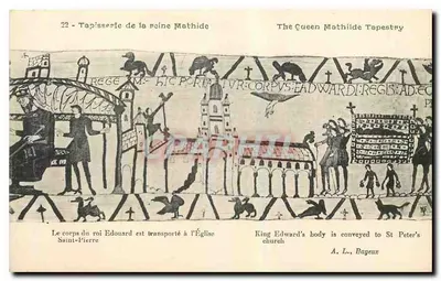 Tapeçaria da rainha Matilde — cena do transporte do corpo de Eduardo — A. L., Bayeux
