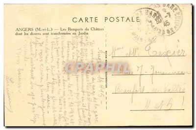 Angers (M-et-L) — Zmienione Bastiony Zamku w Ogrodzie — Héliogravure Corr. Maçon — Rewers