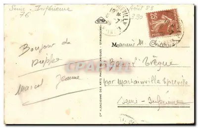 Dieppe - O Casino - A Entrada — editor Cie Alsacienne dos Artes Fotográficas, n° 259 — Verso