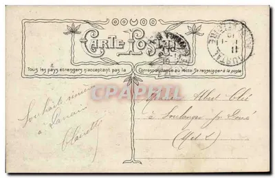 Família oferecendo flores a um homem idoso — Sèvres — Fot. Lajerac, n° 1-655 — Verso