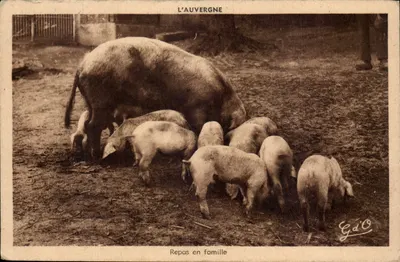 A Auvergne — Refeição em família — G.d'O