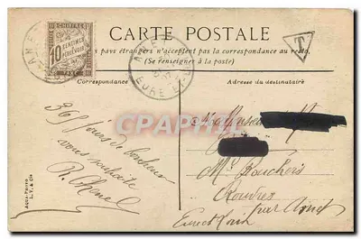 Bilhete postal antigo Le Mans o Monumento de Pierre Belon — Verso