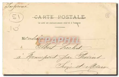 Reims — Katedra św. Geneviève, wnętrze — Wydawca V. Albert, nr 17 — Rewers