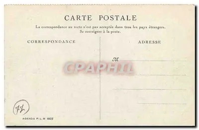 Palácio de Fontainebleau — Serviços de ônibus P.L.M. na floresta — Agenda P.L.M. 1922 — Verso