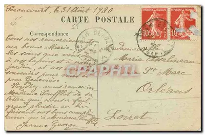 Beauzée-sur-Aire (Meuse) — Interior da Igreja após o bombardeio — Breton lib.-édit — Verso