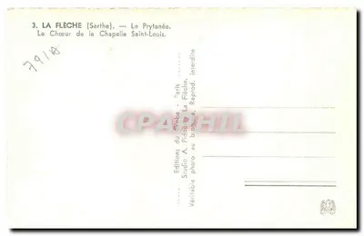 La Flèche (Sarthe) — Chór Kaplicy Świętego Ludwika — Wydawnictwo Prytanée, La Flèche — Rewers