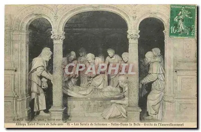 Abadia Saint Pierre de Solesmes — Os Santos de Solesmes — Notre-Dame la Belle — Gruta do Enterramento — Edit. J. Malhot, fot. Sable-sur-Sarthe