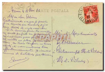Rennes - Hotel de Ville - A Sala das Festas — editor anônimo, n° 4431 — Verso