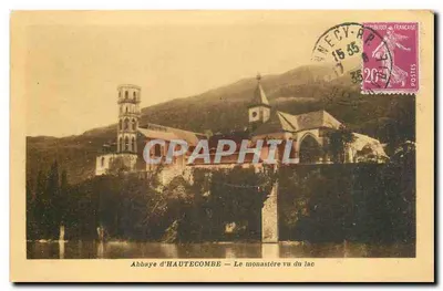 Abadía de HAUTECOMBE — El monasterio visto desde el lago — Editor desconocido