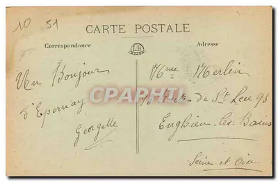 Épernay — Właścistość Moët et Chandon (po bombardowaniach) — Rue du Commerce — Wydawca LB — Rewers