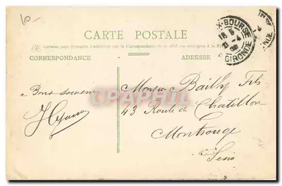 Bordeaux — Puerta del Palacio — Editor no identificado, n° 49 — Reverso