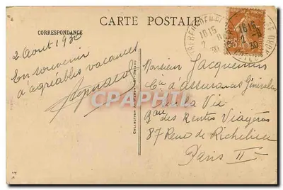 Bilhete postal antigo A Bretanha Pitoresca Trebeurden O Castelo — Verso