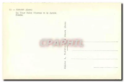 Gisors (Eure) — Wieża Świętego Tomasza i Ogrody Publiczne — Wydawnictwo L. Tournan — Rewers