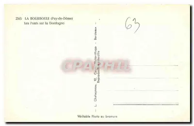 Mosty nad Dordognią — La Bourboule (Puy-de-Dôme) — L. Chatagreneau, n°2505 — Rewers