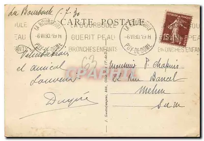 La Bourboule — Wodospad z zapory na Dordognie — g. d'o. - 847 — Rewers