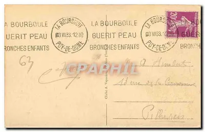 La Bourboule-les-Bains — Widok z zachodu — Historia i piękno Auvergne — Rewers