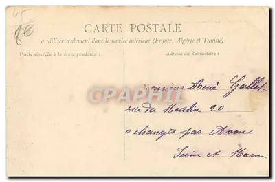 Bilhete postal antigo Olivet La Chaussee Saint Santin — Verso