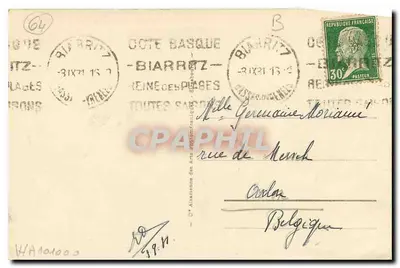 Biarritz - Zamek Baszków widziany przez tamarisy — wydawca nieznany, nr 46 — Rewers