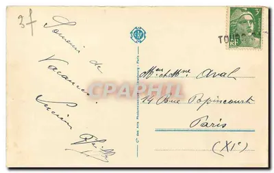 Chinon — Castelos do Coudray e do Milieu, séculos X e XV — Rive droite de la Vienne — LL 81 — Verso