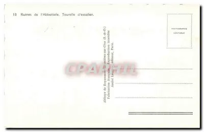 Ruínas da Abadia — Torre de escada — André Lescure, editor, Paris — Verso