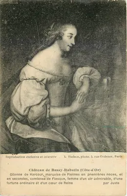 Castelo de Bussy-Rabutin (Côte-d'Or) — Gilonne de Harcour, marquesa de Fiesque — L. Hudson, foto. 5 rue Ordener, Paris
