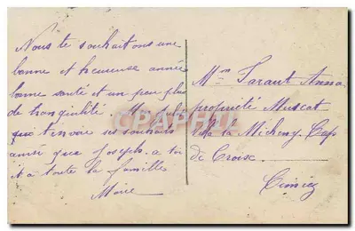 Infirmière de la Croix-Rouge et blessé — scène hivernale — éditeur PLAXI, n° 9358 — Verso