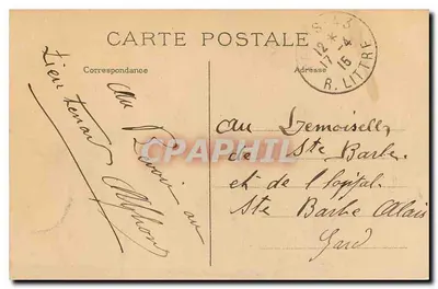 Paryż — Kaszernata Cytadeli i Katedra Notre-Dame widziana z Mostu Świętego Michała — J.H. n°204 — Rewers