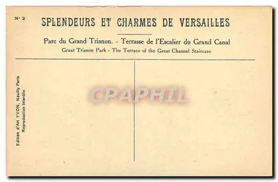 Parque do Grande Trianon — Terraço da Escada do Grande Canal — Edição de Arte YVON — Verso