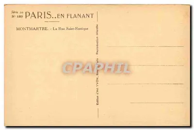 Rue des Saules — Montmartre — Art Edition YVON — Rückseite