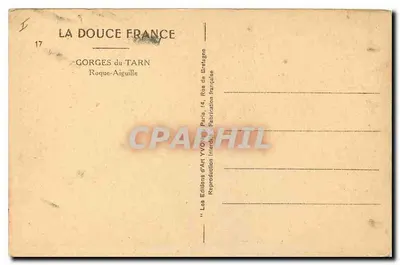 Gorges del Tarn — Roque-Aiguille — Les Éditions d'Art YVO — n°17 — Reverso