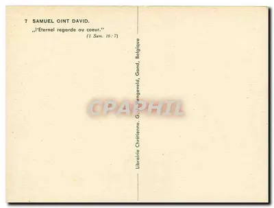 Samuel unge David — Episódio bíblico — Livraria Cristã, Gand, Bélgica — Verso