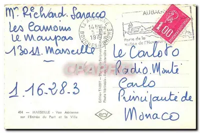 Vista aérea del puerto de Marsella — Edición Tardy — n°404 — Reverso