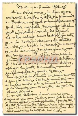 Nice — Widok przez Pinie — Wydawca: C. P. A. NICE, nr 279 — Rewers
