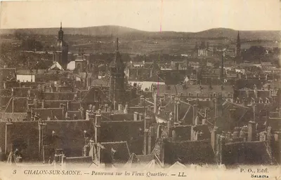 Chalon-sur-Saône — Panorama sobre os Velhos Bairro — P.O. Edif. Selecta