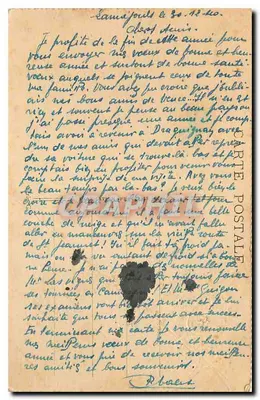 Duas rosas — Boa Ano — Carta postal — Verso