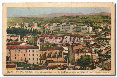 Draguignan - Vista panorâmica em direção ao Colégio de Meninas (F. e B. Ronta - n°85)