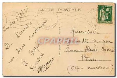 Lourdes — A Gruta Milagrosa — edição fotográfica Laurat — Verso