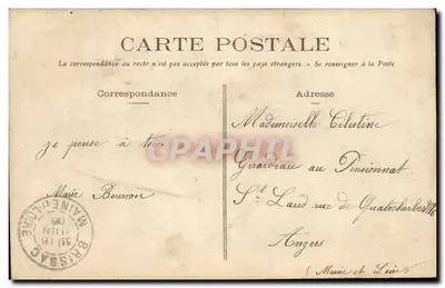 Ogród botaniczny — widok basenu i ścieżki — A. Collet, wyd. Anger — Rewers