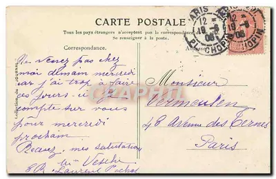 Miasto Carcassonne — widok mostu i murów obronnych — J. Hugó z Albéa — Rewers