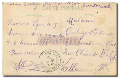 LYON — Hotel de Ville — Côté au Théâtre — Éditeur E.P.D. n° 1153 — Rewers