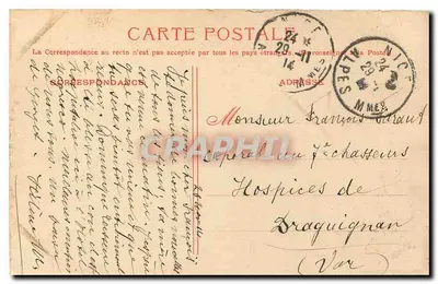 Nice — Avenue de la Gare — D.M.C. N° 8744 — Verso