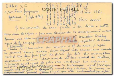 Beaune (Côte-d'Or) — Il Presbiterio — editore sconosciuto, n° 4217 — Verso