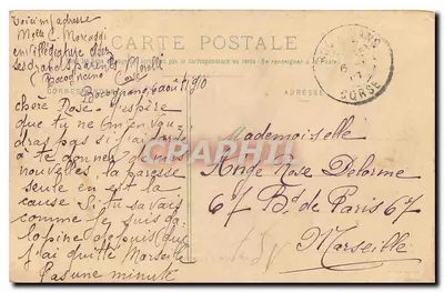 Col de Vizzavona — vista do colo com carro e pedestres — editor desconhecido, n° 158 — Verso