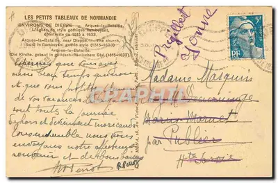 Kościół w Arques-la-Bataille — Obrzeża Dieppe — wydawca Mong — Rewers