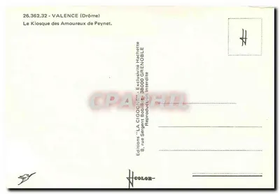 Kioszek Miłosników Peynet — Valence (Drôme) — Wydawnictwo 'LA CIGOGNE' — Rewers