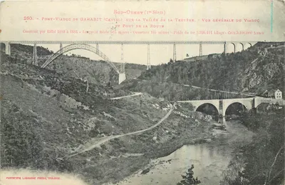 Pont-Viaduc de Garabit (Cantal) — Vue générale du viaduc sur la vallée de la Truyère — Phototype Labeuche Frères, Toulouse (1ère Série)