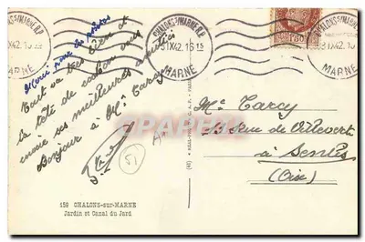 Canal du Jardin — Chalons-sur-Marne — éditeur Cap — Verso