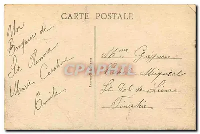 Bilhete postal antigo Ste Anne d'Auray A Basílica — Verso
